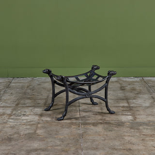 Cast Bronze Dog-Head Curule Stool