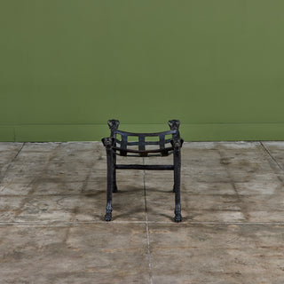 Cast Bronze Dog-Head Curule Stool