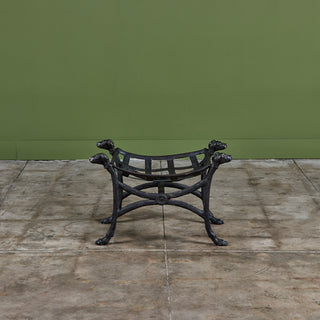 Cast Bronze Dog-Head Curule Stool