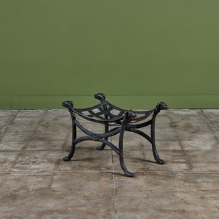 Cast Bronze Dog-Head Curule Stool