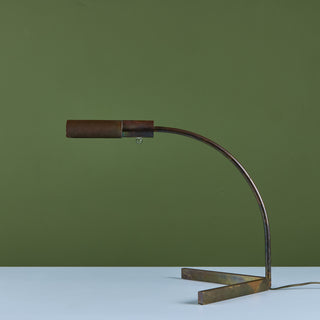 Cedric Hartman Patinated Brass Desk Lamp