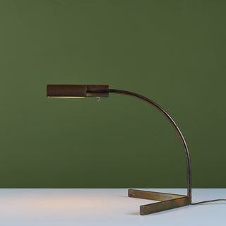 Cedric Hartman Patinated Brass Desk Lamp
