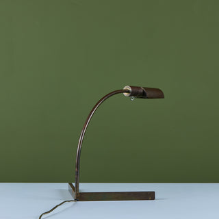 Cedric Hartman Patinated Brass Desk Lamp