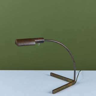 Cedric Hartman Patinated Brass Desk Lamp