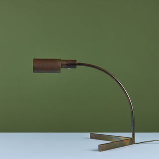 Cedric Hartman Patinated Brass Desk Lamp