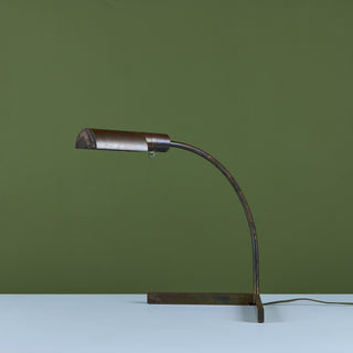 Cedric Hartman Patinated Brass Desk Lamp