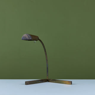 Cedric Hartman Patinated Brass Desk Lamp
