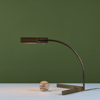 Cedric Hartman Patinated Brass Desk Lamp