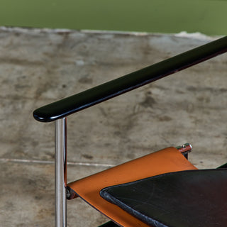 Charles Pollock Tan Leather Sling Chair for Knoll
