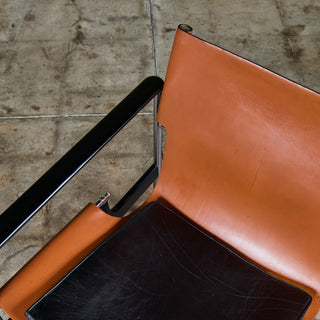 Charles Pollock Tan Leather Sling Chair for Knoll