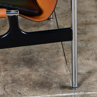 Charles Pollock Tan Leather Sling Chair for Knoll