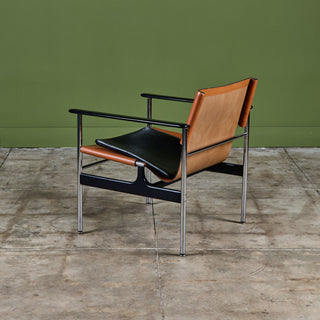 Charles Pollock Tan Leather Sling Chair for Knoll