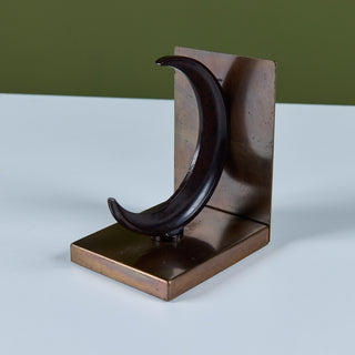 Pair of Crescent Bookends by Walter von Nessen for Chase USA