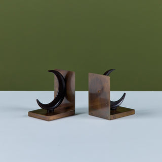 Pair of Crescent Bookends by Walter von Nessen for Chase USA
