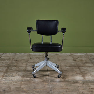 Clipper Black Leather Office Desk Chair