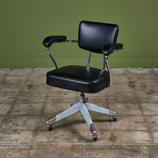 Clipper Black Leather Office Desk Chair