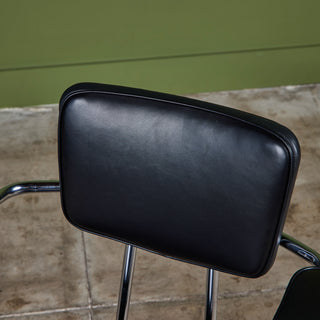 Clipper Black Leather Office Desk Chair