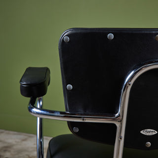 Clipper Black Leather Office Desk Chair