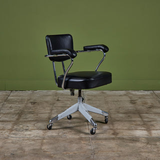 Clipper Black Leather Office Desk Chair