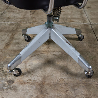 Clipper Black Leather Office Desk Chair