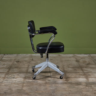 Clipper Black Leather Office Desk Chair