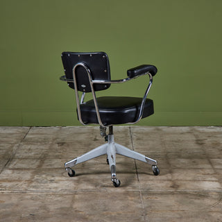 Clipper Black Leather Office Desk Chair