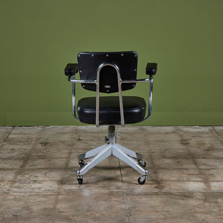 Clipper Black Leather Office Desk Chair