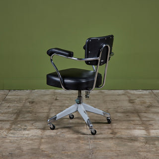 Clipper Black Leather Office Desk Chair