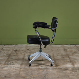 Clipper Black Leather Office Desk Chair