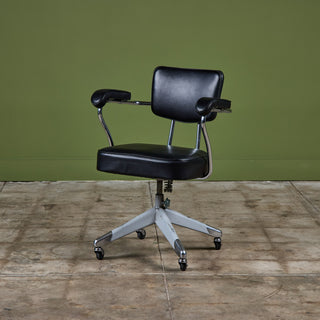 Clipper Black Leather Office Desk Chair