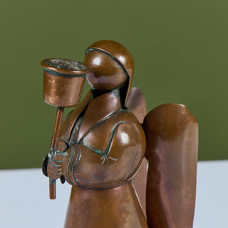Mexican Copper Angel Candle Holder