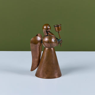 Mexican Copper Angel Candle Holder
