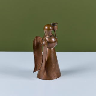 Mexican Copper Angel Candle Holder