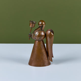 Mexican Copper Angel Candle Holder
