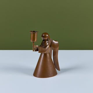 Los Castillo Copper Angel Candle Holder