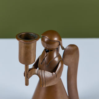 Los Castillo Copper Angel Candle Holder