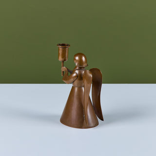 Los Castillo Copper Angel Candle Holder