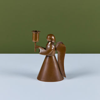 Los Castillo Copper Angel Candle Holder