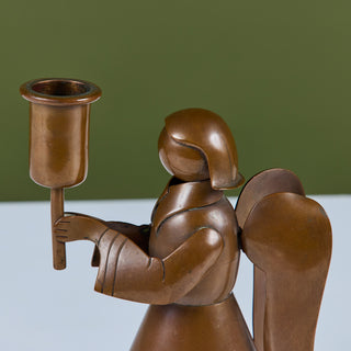 Los Castillo Copper Angel Candle Holder