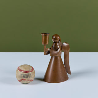Los Castillo Copper Angel Candle Holder