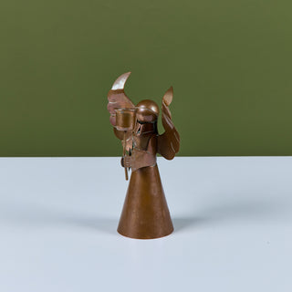 Mexican Copper Angel Candle Holder