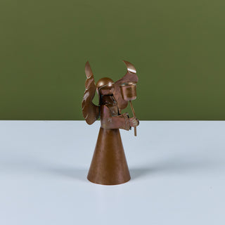 Mexican Copper Angel Candle Holder
