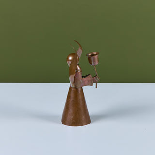 Mexican Copper Angel Candle Holder