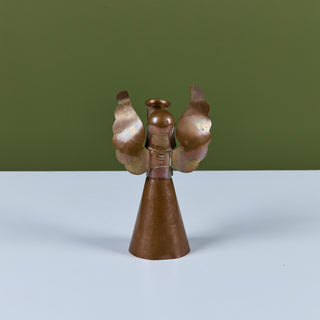 Mexican Copper Angel Candle Holder