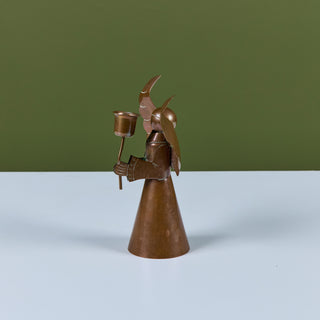 Mexican Copper Angel Candle Holder