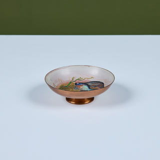 Krelage Fighting Fish Enameled Copper Bowl