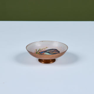 Krelage Fighting Fish Enameled Copper Bowl