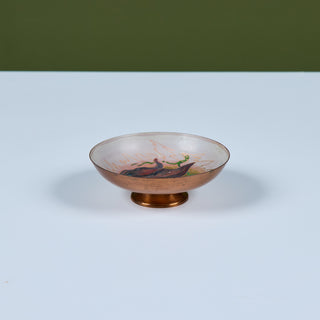 Krelage Fighting Fish Enameled Copper Bowl