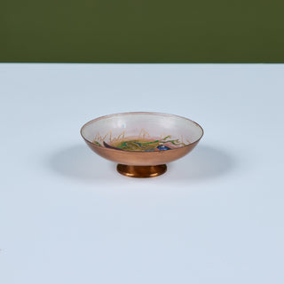 Krelage Fighting Fish Enameled Copper Bowl