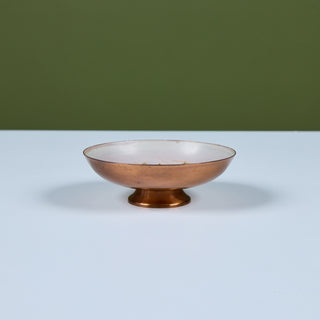 Krelage Fighting Fish Enameled Copper Bowl